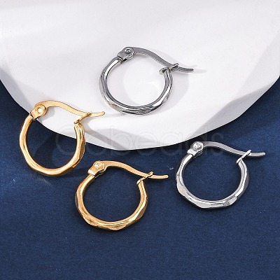 304 Stainless Steel Hoop Earrings EJEW-D195-M-1