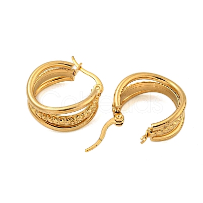 304 Stainless Steel Triple Hoop Earrings STAS-D171-26G-1