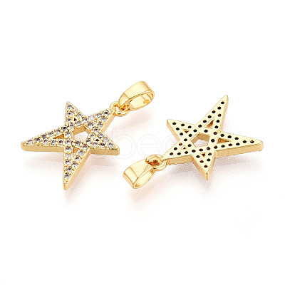 Brass Micro Pave Cubic Zirconia Pendants KK-N257-63G-1