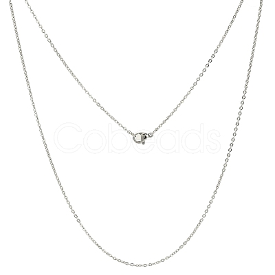 Tarnish Resistant Classic Plain 304 Stainless Steel Mens Womens Cable Chains Necklaces STAS-S029-02-1