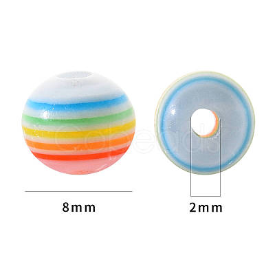 50Pcs Transparent Stripe Resin Beads RESI-YW0001-02D-1