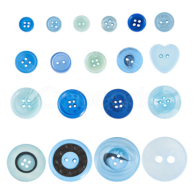 Flat Round Resin Buttons BUTT-TAC0017-01B-1