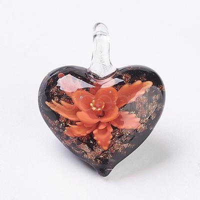 Handmade Lampwork Pendants LAMP-F009-09-1