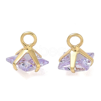 Brass Pave Cubic Zirconia Charms CU-CBABEB3-05G-04-1