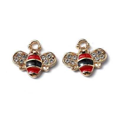 Light Gold Plated Alloy Enamel Charms ENAM-WH0001-35KCG-01-1