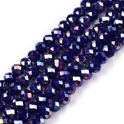 Electroplate Glass Beads Strands X-EGLA-A044-P3mm-B07-1