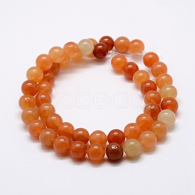 Natural Red Aventurine Bead Strands G-G735-39-6mm-1