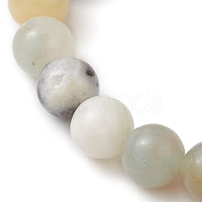 8.5mm Round Natural Flower Amazonite Beaded Stretch Bracelets BJEW-JB10466-01-1
