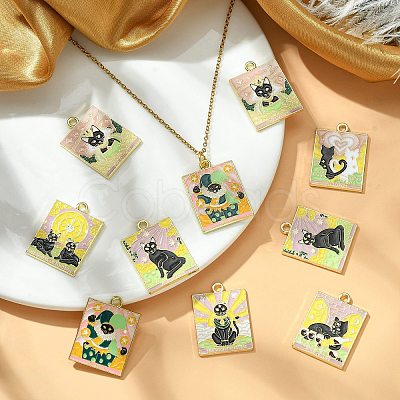 14Pcs 7 Style Alloy Enamel Pendants ENAM-CJ0005-59-1