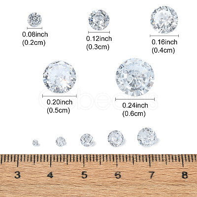 50Pcs 5 Styles Cubic Zirconia Cabochons ZIRC-YW0001-21-1