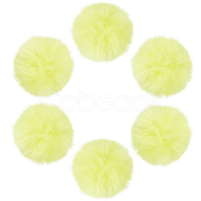 12Pcs Handmade Faux Rabbit Fur Pom Pom Ball Covered Pendants WOVE-SC0001-06C-1