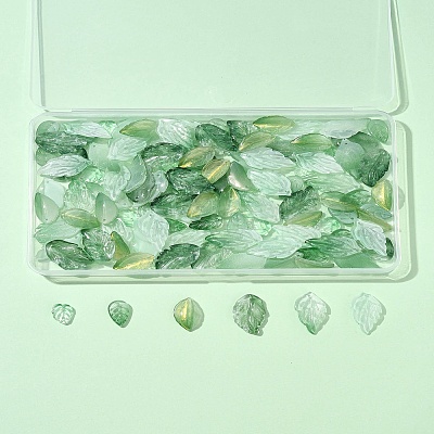 120Pcs 6 Styles Dyed & Heated Glass Pendants GLAA-FS0002-24-1