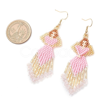 Angel Handmade Glass Seed Beads Dangle Earrings EJEW-MZ00538-1
