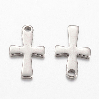 Non-Tarnish 304 Stainless Steel Tiny Cross Charms A-STAS-G076-10P-1