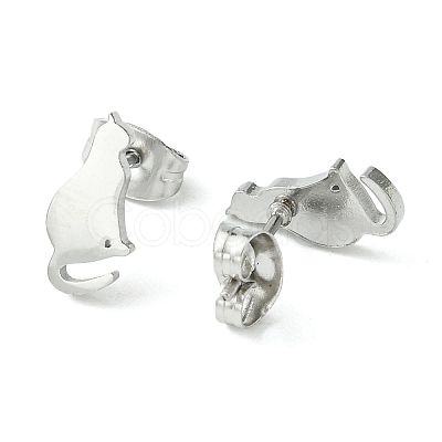 Non-Tarnish Cute Little Animal Theme 304 Stainless Steel Stud Earrings EJEW-B041-02C-P-1