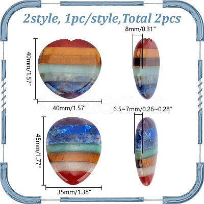 2Pcs 2 Styles Chakra Natural Gemstone Figurines AJEW-AR0001-89-1