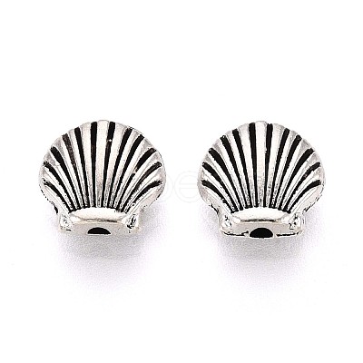 Tibetan Style Textured Alloy Beads TIBEB-T004-01AS-1
