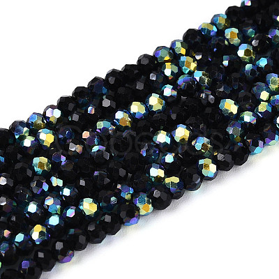 AB Color Plated Glass Rondelle Beads Strands EGLA-T029-2mm-10B-1
