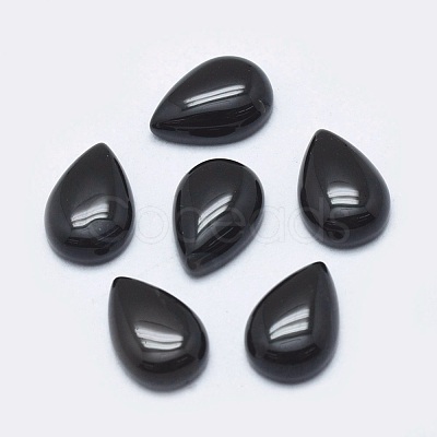 Natural Black Agate Cabochons G-P384-N05-1