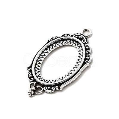 Vintage Tibetan Style Alloy Pendant Cabochon Bezel Open Back Settings TIBEP-O006-35AS-1