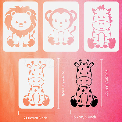 4Pcs 4 Styles PET Hollow Out Drawing Painting Stencils DIY-WH0395-0001-1