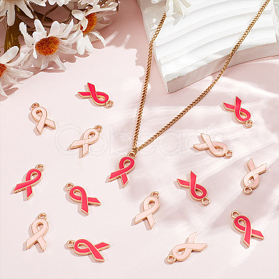 60Pcs 2 Colors Alloy Enamel Pendants ENAM-HY0001-36-1