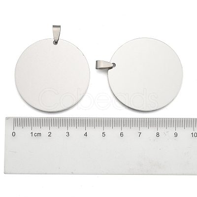 Non-Tarnish 201 Stainless Steel Flat Round Mirror Polished Finish Stamping Blank Tag Pendants STAS-S030-10-1