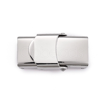 Non-Tarnish Smooth Surface 201 Stainless Steel Watch Band Clasps LS-X-STAS-R063-61-1