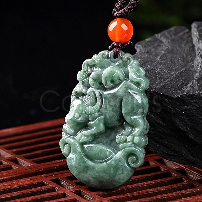 Natural Jadeite Pendant Necklaces G-H306-05-02-1