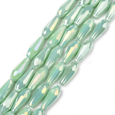 Electroplated Opaque Glass Beads Strands EGLA-L015-FR-B20-01-1