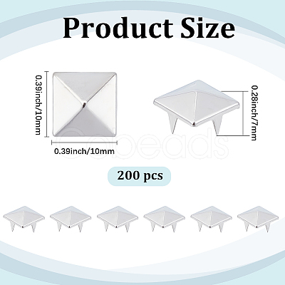 200Pcs Iron Studs Rivets IFIN-GF0001-63P-1
