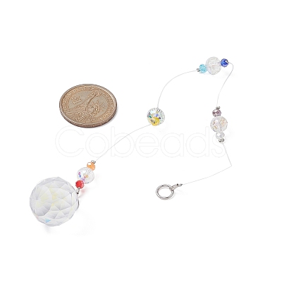 Glass Teardrop Pendant Decorations HJEW-TA00015-1