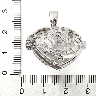 Rack Plating Brass Locket Pendants KK-G475-03P-1