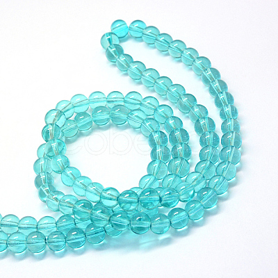 Baking Paint Transparent Glass Round Bead Strands LS-DGLA-Q022-6mm-27-1