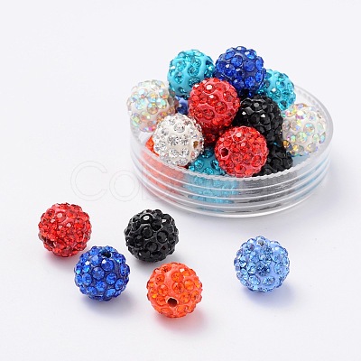 Polymer Clay Rhinestone Beads RB-H258-HD10mm-M-1