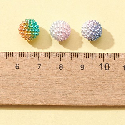 50Pcs 5 Colors Imitation Pearl Acrylic Beads OACR-FS0001-18-1