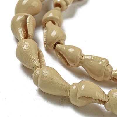 Spray Painted Natural Spiral Shell Beads Strands X1-BSHE-G039-08D-1