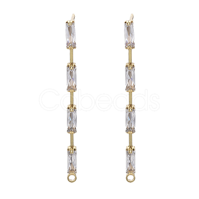 Brass Clear Cubic Zirconia Stud Earring Findings LS-X-KK-N232-13-NF-1