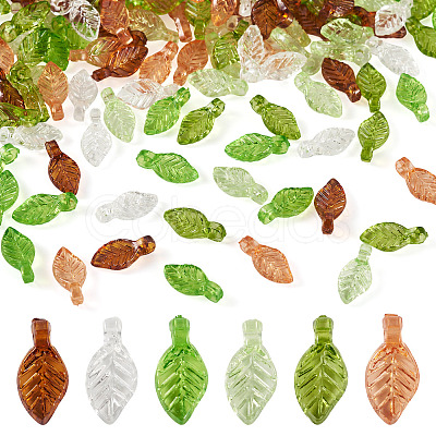 600Pcs 6 Colors Transparent Acrylic Charms TACR-TADJ0001-03-1