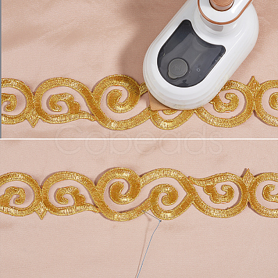 Iron on/Sew on Polyester Embroidery Auspicious Clouds Lace Ribbon OCOR-WH20020-06A-1