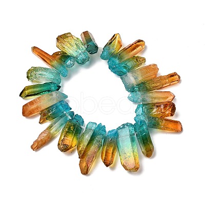 Two Tone Natural Quartz Crystal Beads Strands G-Z131-K01-05-1