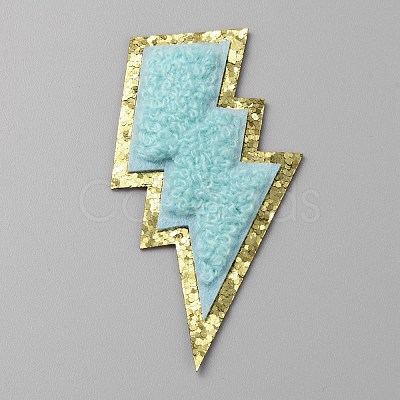 Lightning Bolt Computerized Towel Embroidery Polyester Iron on Patches PATC-WH0012-20C-1
