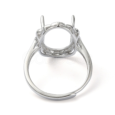 Adjustable 925 Sterling Silver Ring Components STER-K179-09P-1