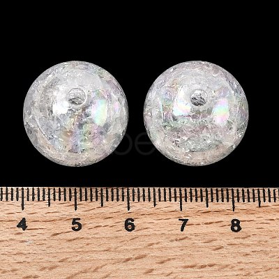 Bubblegum AB Color Transparent Crackle Acrylic Round Beads CACR-R011-20mm-03-1