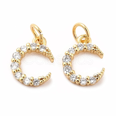 Rack Plating Brass Micro Pave Cubic Zirconia Pendants LS-KK-B057-08G-1