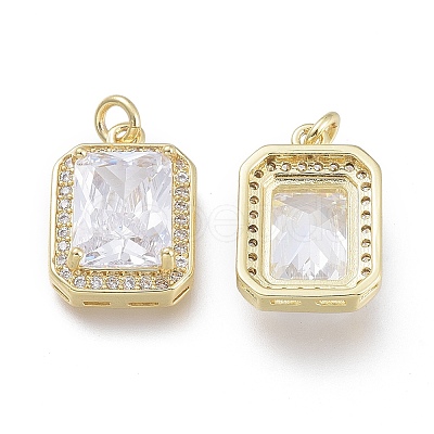 Brass Micro Pave Cubic Zirconia Charms X-ZIRC-F114-08-G-1