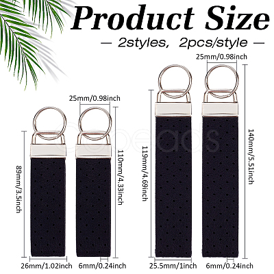 2 Bags Rectangle Felt Tab Blank Keychains KEYC-BC0001-25D-1