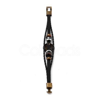 Braided Leather Cord Retro Multi-strand Bracelets BJEW-L616-20J-1