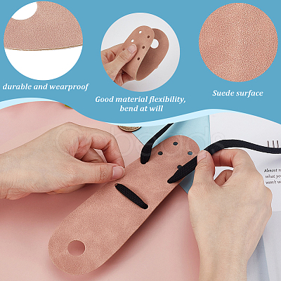 Suede Flat Toe Guard Protectors AJEW-WH0270-860A-01-1