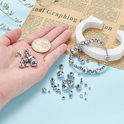 710Pcs Electroplate Transparent Glass Beads Strands DIY-YW0003-07-1